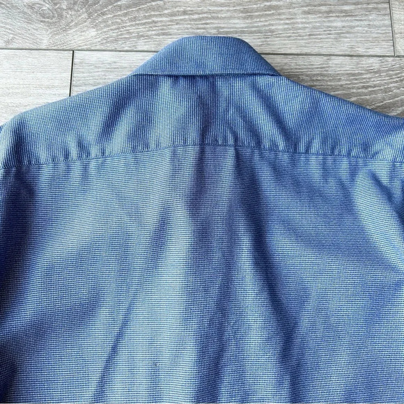 Linea In Blue Non Iron Slim Fit  Button Down Shirt Made in Italy - Picture 13 of 13